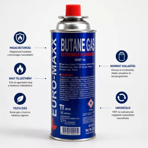 EURO-MAXX butángáz patron MSF-1a 227 g, szelepes