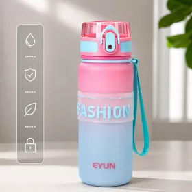   500 ml-es szívószálas sport kulacs – BPA-mentes ivópalack, rózsaszín-kék
