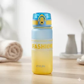   500 ml-es szívószálas sport kulacs – BPA-mentes ivópalack, kék-sárga