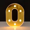 LED Dekoráció Betűk Ábécé Száma Lámpa 22 cm Arany - 0 Szám