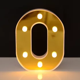  LED Dekoráció Betűk Ábécé Száma Lámpa 22 cm Arany - 0 Szám