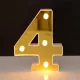 LED Dekoráció Betűk Ábécé Száma Lámpa 22 cm Arany - 4 Szám