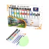 Dozen olajfesték készlet 12x12 ml – 4 ecsettel és palettával, élénk színek művészeknek