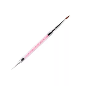   Torch kétfunkciós ecset porcelán építő és tűhegyes díszítő fejjel 16,5 cm 1.0 tűhegyes TŰ+ 2# Ecset- sötét rózsaszín