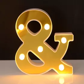   LED Dekoráció Betűk Ábécé Száma Lámpa 22 cm Arany - & ábécé