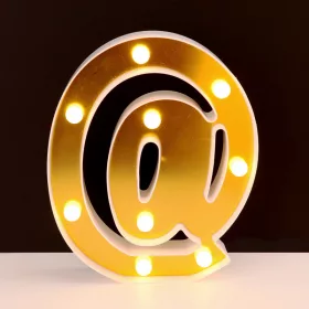   LED Dekoráció Betűk Ábécé Száma Lámpa 22 cm Arany - @ ábécé