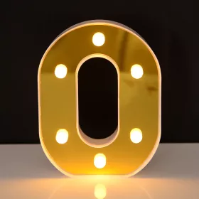   LED Dekoráció Betűk Ábécé Száma Lámpa 22 cm Arany - O ábécé
