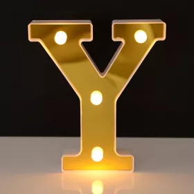   LED Dekoráció Betűk Ábécé Száma Lámpa 22 cm Arany - Y ábécé