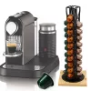 Kávékapszula tartó állvány 360°-os forgatás， Bambusz alap - 40 kapszulás