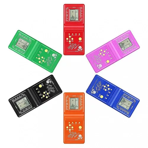 Retro elektronikus Tetris tégla játék gép, klasszikus kézi pocket játék gép