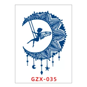   Növényi Alapú Tartós Matrica Tetoválás 80 x 110 mm GZX-035