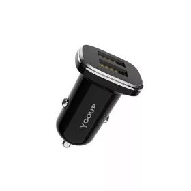   Yooup C01 Dupla USB-s autós - szivargyújtós töltő, Micro USB-s kábellel - 2,4 A