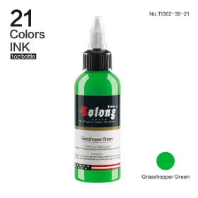   Tetováló festék 30 ml - SOLONG - TI302-30 - Grasshopper Green / Sárkányzöld